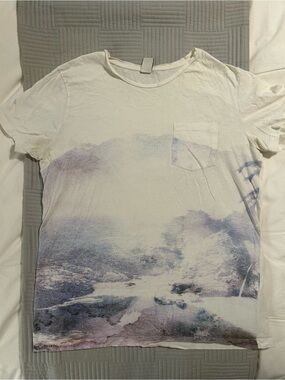 Men's Jack & Jones White Scenic Print Pocket T-Shirt